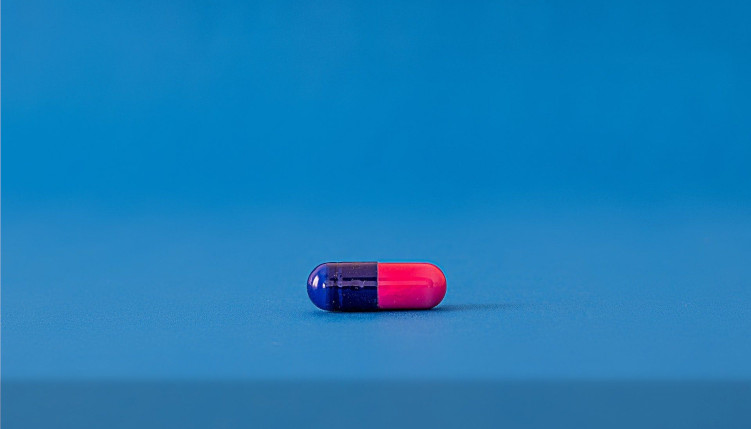 pink and blue rapamycin pill